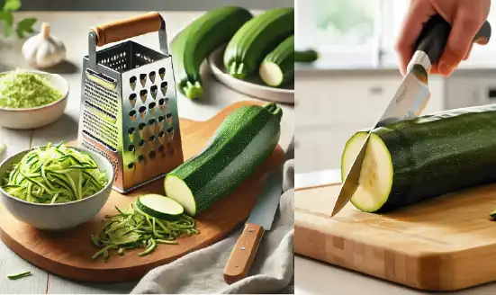 Preparing Zucchini for Bread