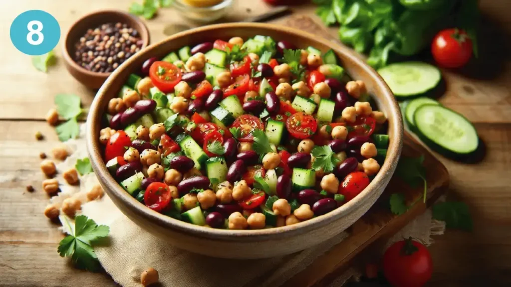 Serving Dense beans salad 