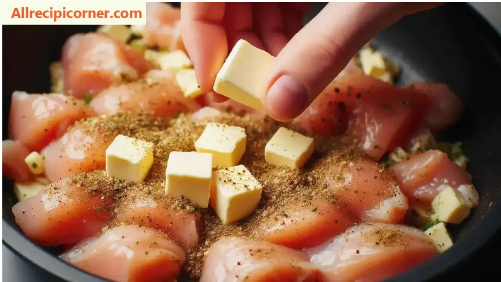 Adding Butter to Seasoned Chicken in Crock Pot