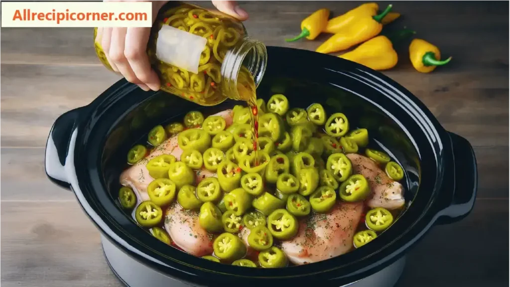 Adding Pepperoncini Peppers to Crock Pot Chicken