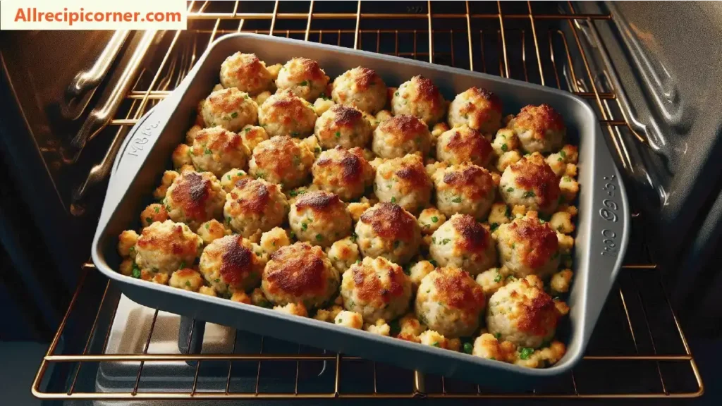 Baking Turkey Stuffing Meatballs