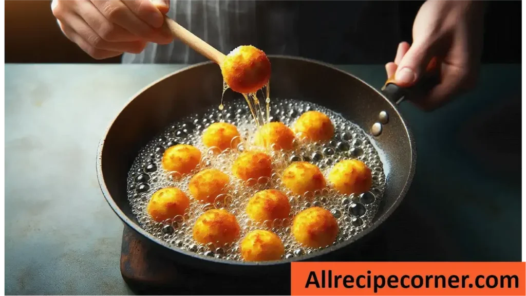 Frying Goat cheese balls