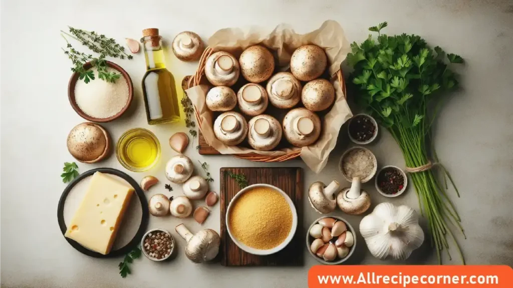 Ingredients for Making Stuffed Mushrooms with Boursin Cheese